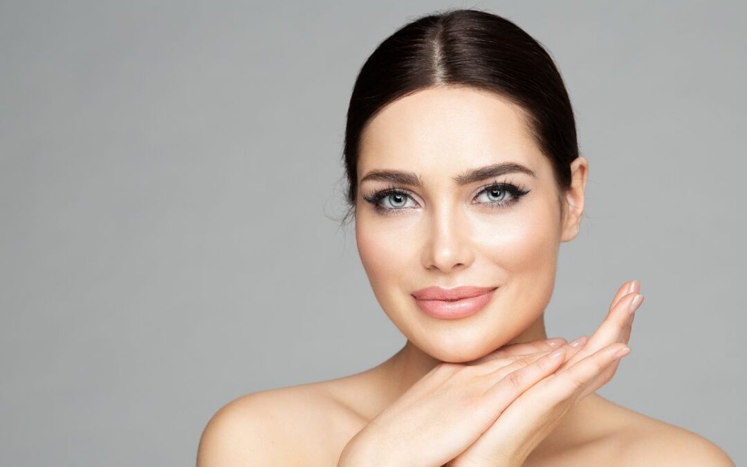 Woman Portrait with Full Lips and Long Eyelashes